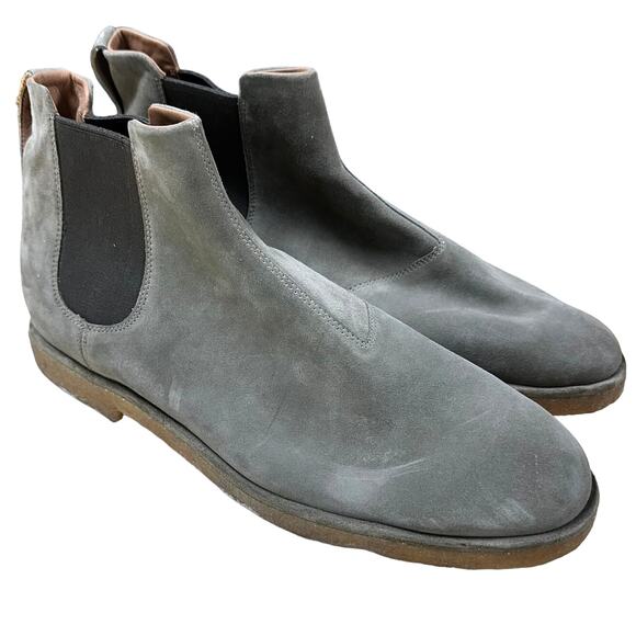 Vince NWOB Sawyer Suede Leather Gray Taupe Chelsea Bootie Men's Size 13 - Picture 1 of 9